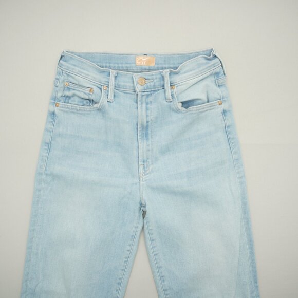 Mother The Rambler Zip Ankle Fray Wide Leg Jeans In Chill Pill Size 26 - Picture 7 of 15